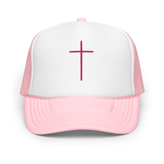 Embroidered Cross Trucker Hat
